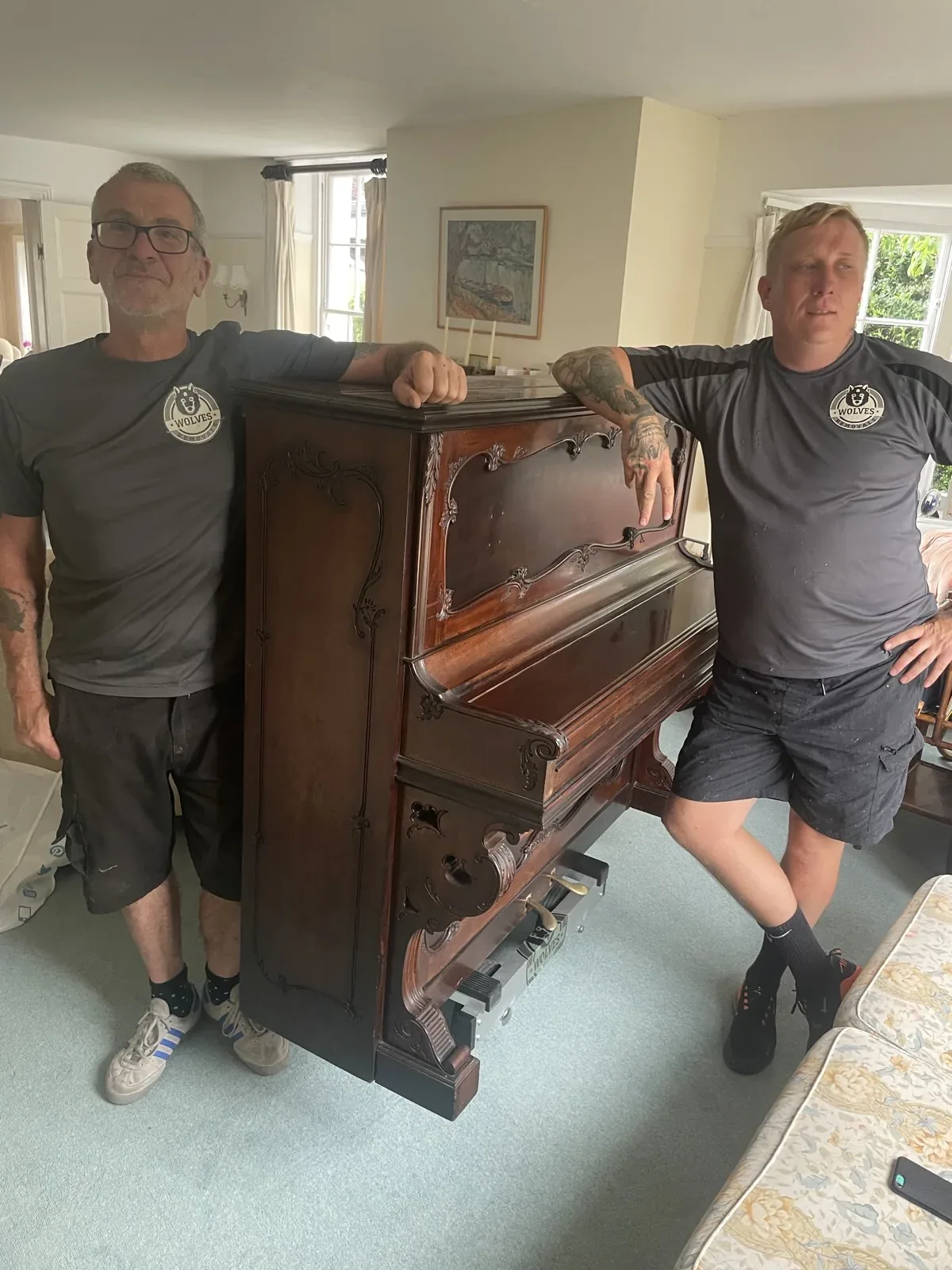 Carrying antique piano specialist removals