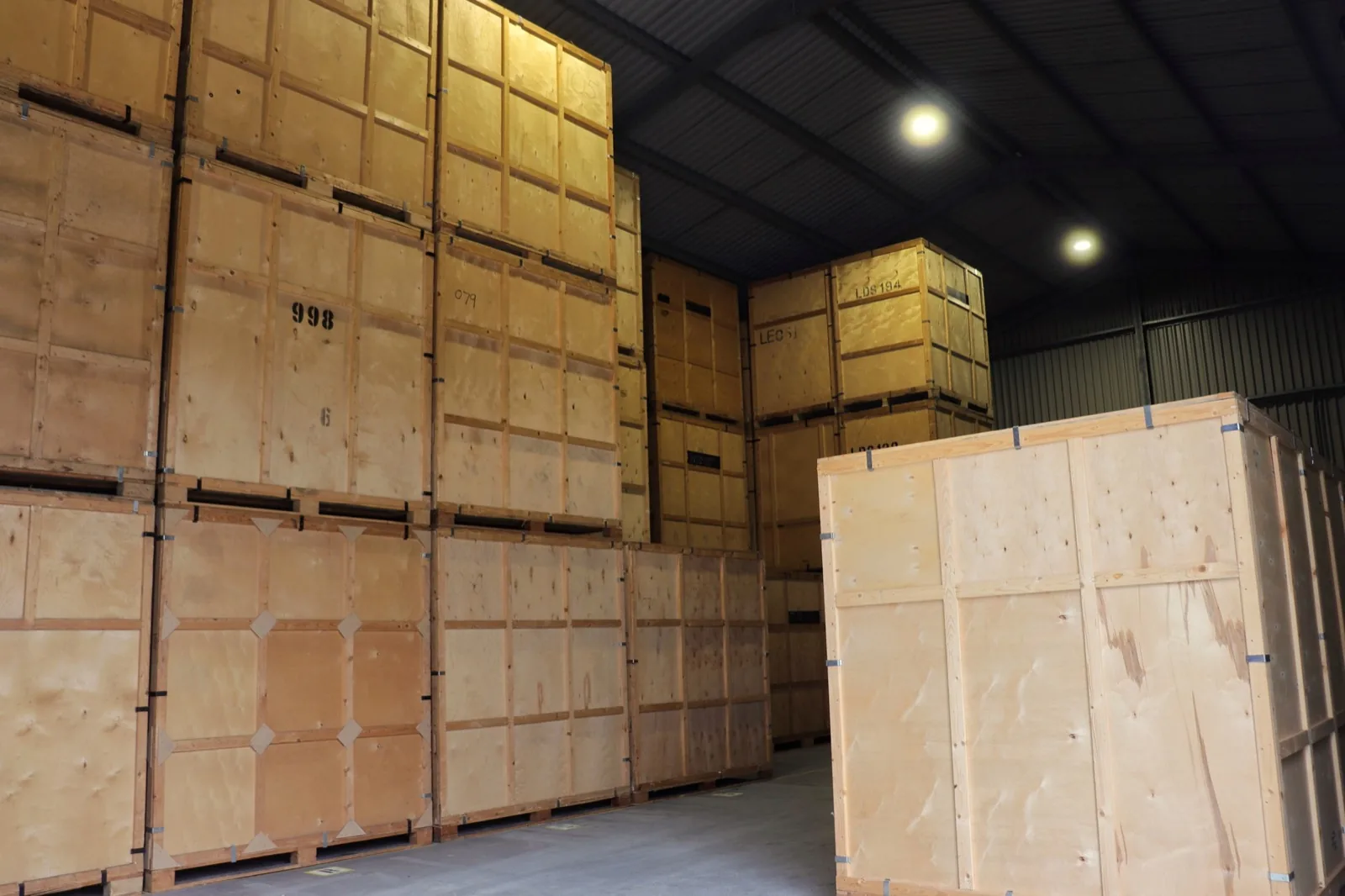 Container storage warehouse interior