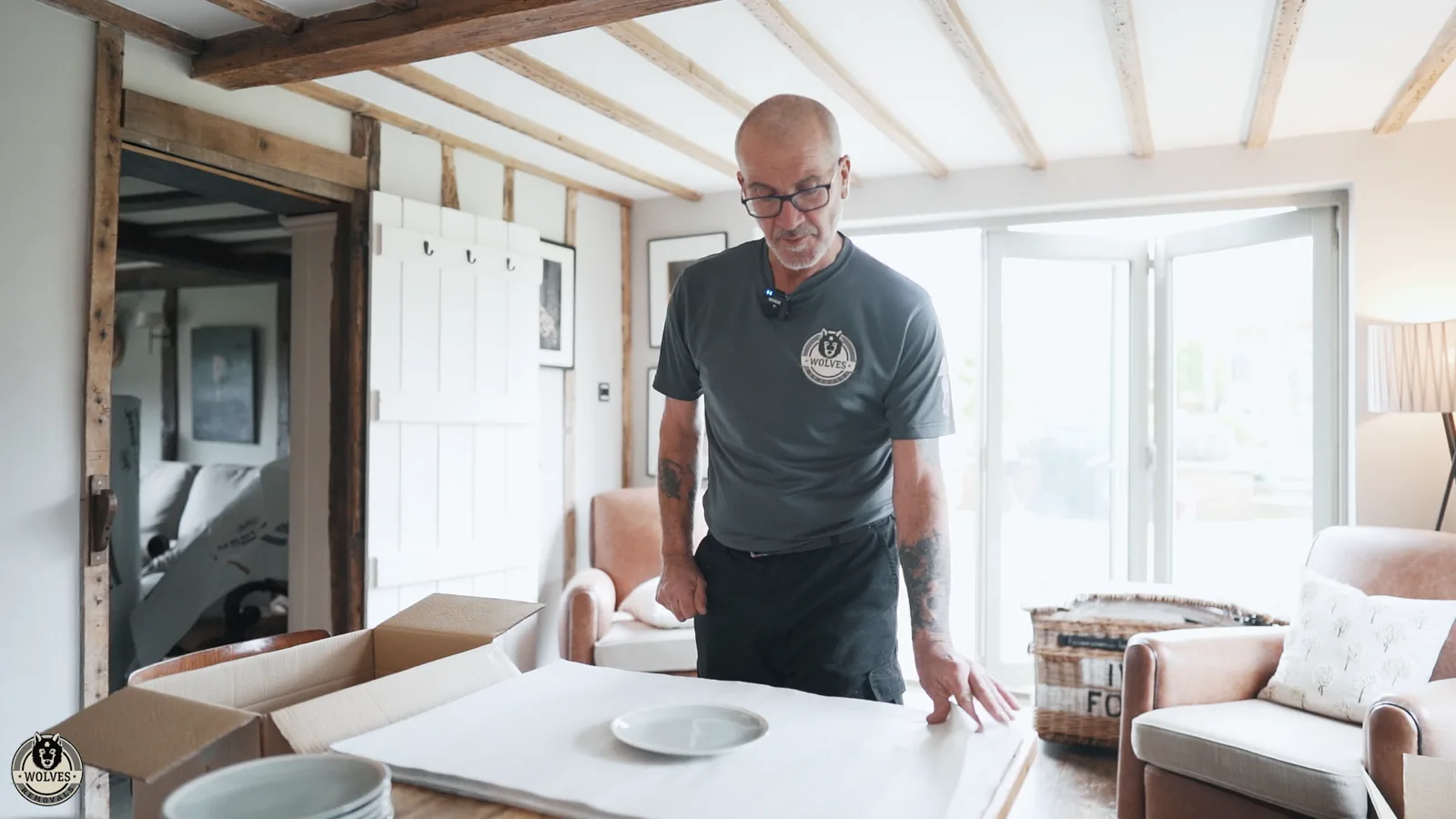 Packing items at the dining table for a Pulborough removal