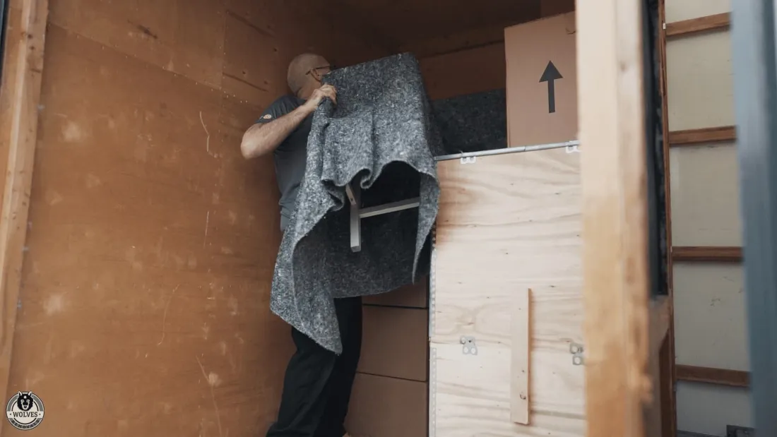 Professionally packed moving boxes ready to go