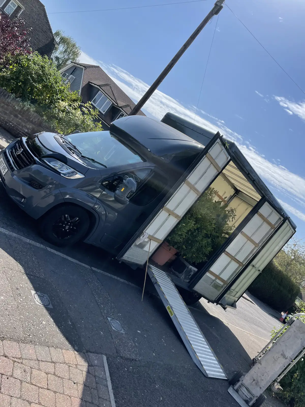 Removals van on a driveway