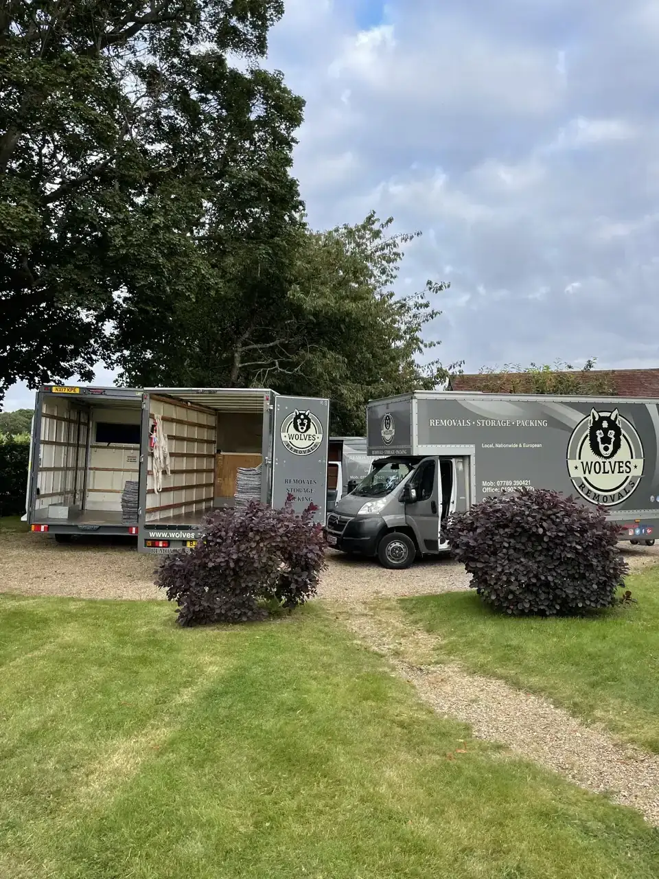 Removal vans at a customer's property, Pulborough