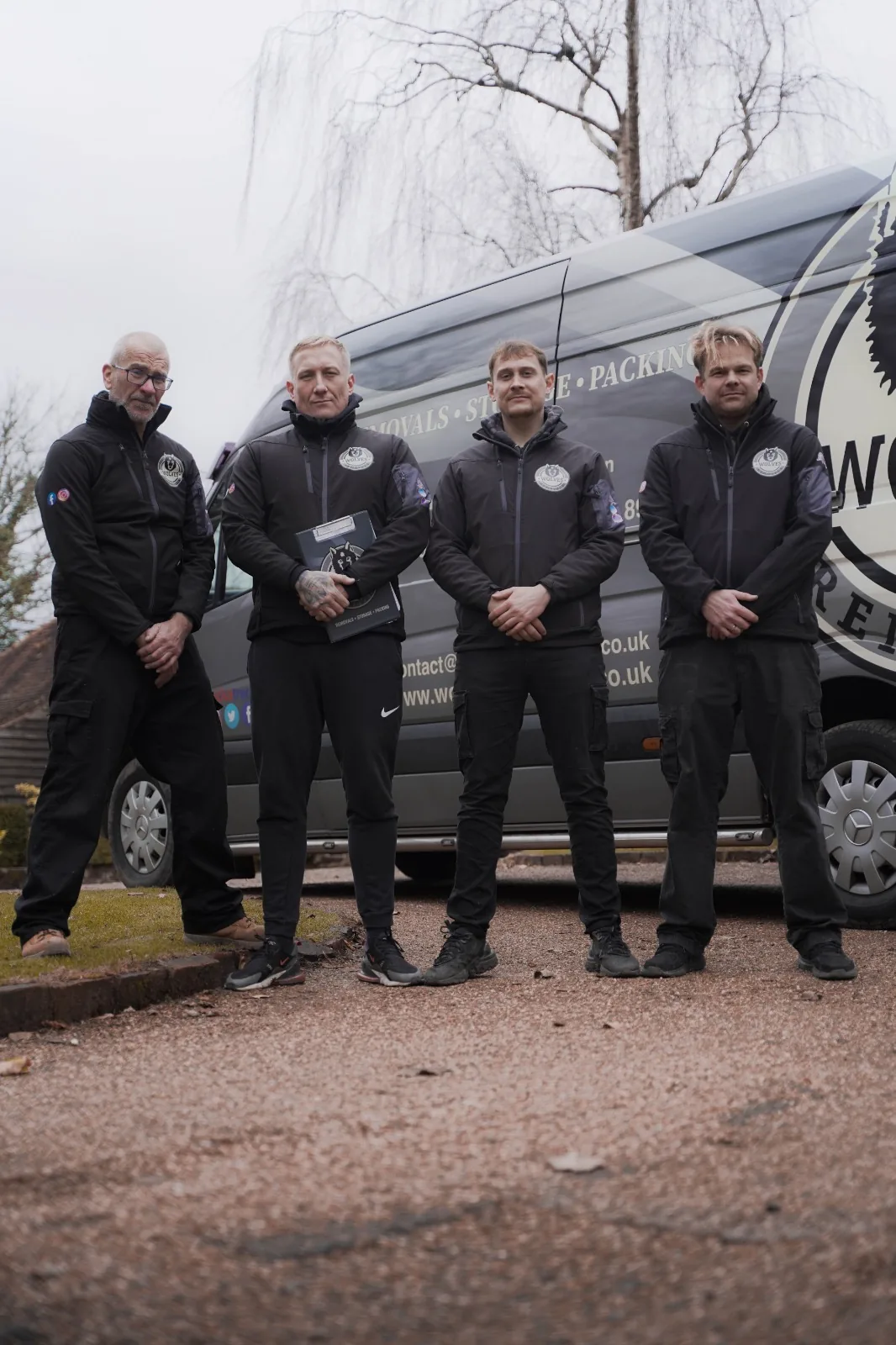 Wolves crew beside a van for a Crawley removal