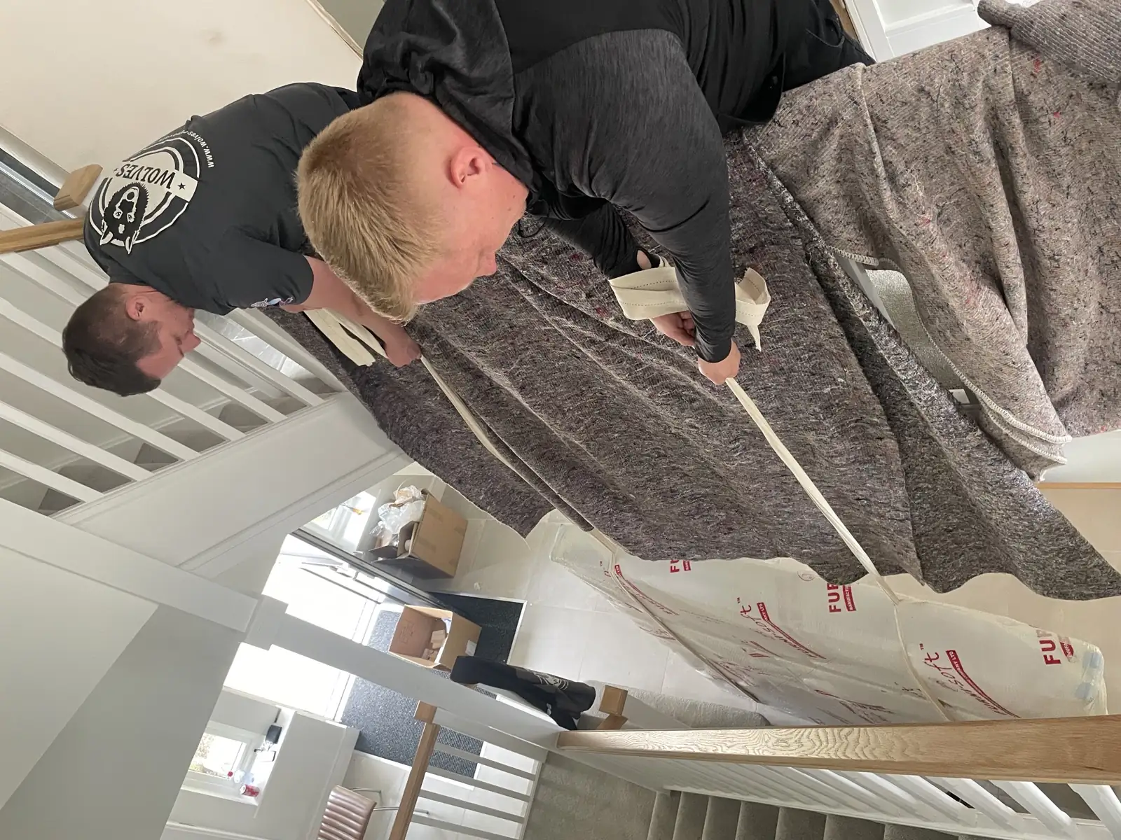 Wrapping large furniture protective cover